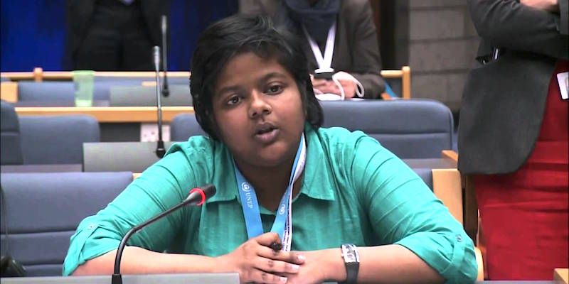 At 12, Yugratna Srivastava became the youngest person to address the UN on climate change