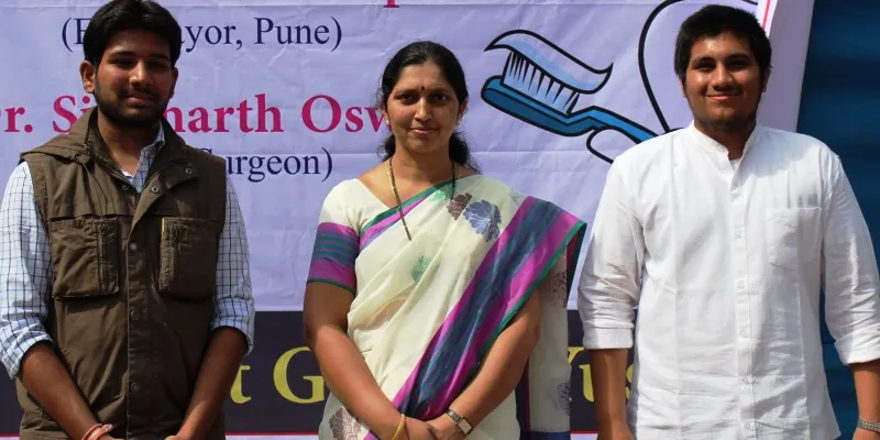 (L-R) Vedant Goel, Chanchala Kodre (Ex. Mayor, Pune), Yusuf Soni 