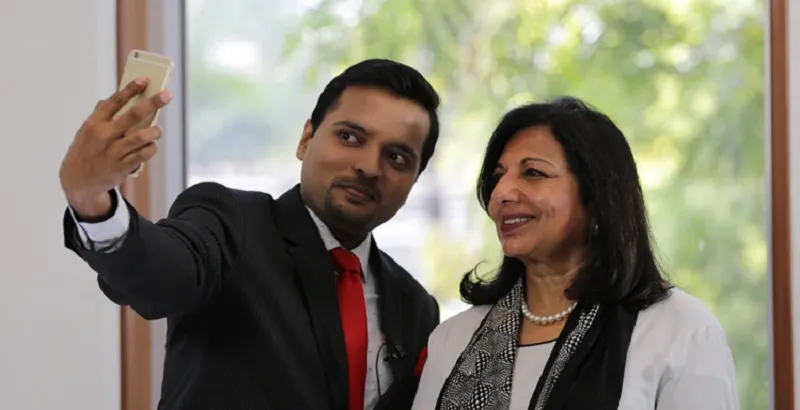 Vinay with Kiran Mazumdar Shaw, MD, Biocon Ltd.