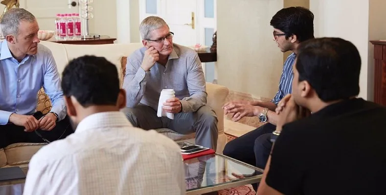 Tim Cook with Apple- India associates