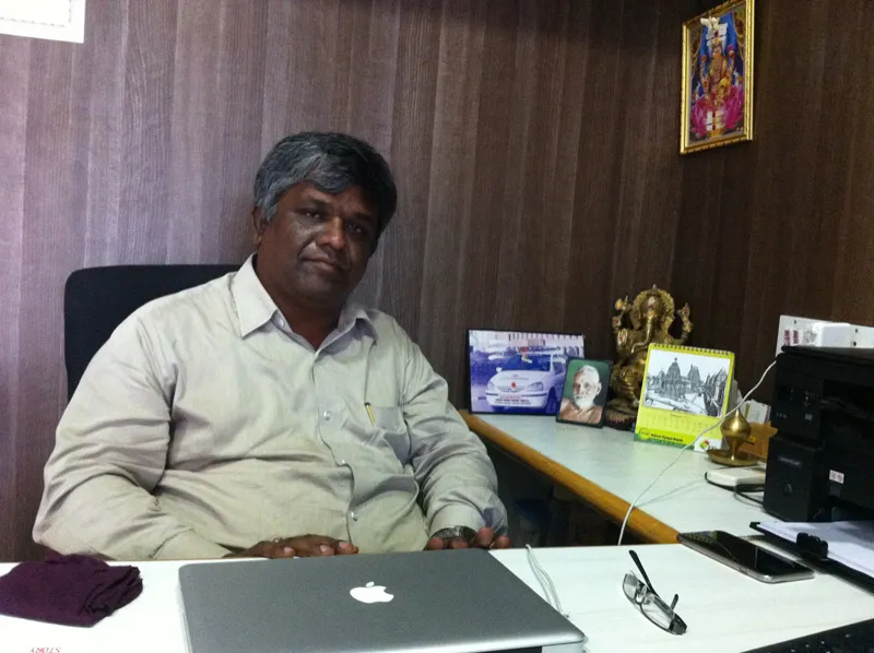 Renuka Aradhya in his office.