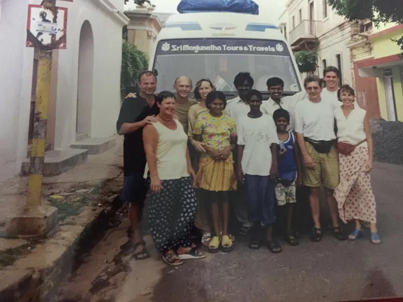 Renuka with a group of tourist.