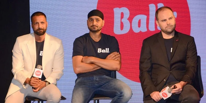 Rohan Kumar, Harbhajan Singh, Sam Jones at Ballr Launch, New Delhi