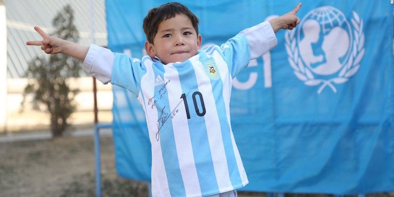 Even after being forced to leave home, Murtaza Ahmadi hasn't lost hope of meeting Messi