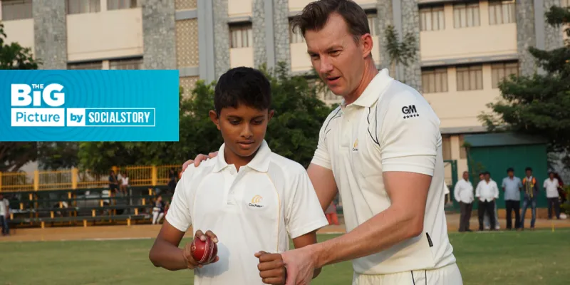 Prateek Prasanna with Brett Lee