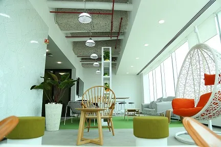 Collaboration spaces at LinkedIn's new office - Bengaluru