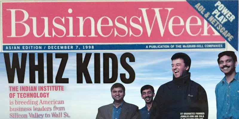 Rakesh Mathur (Second from right) featured on Business Week after Junglee acquisition