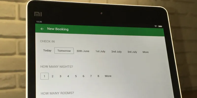 Tablet app of Treebo Hotels