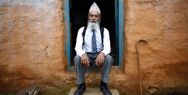 68-year-old Durga Kami is Nepal's oldest school going student