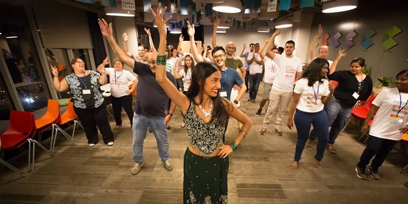 Bollywood dance powered up the hackathon in Tel Aviv (Photo credit Sára Salamon Photography)
