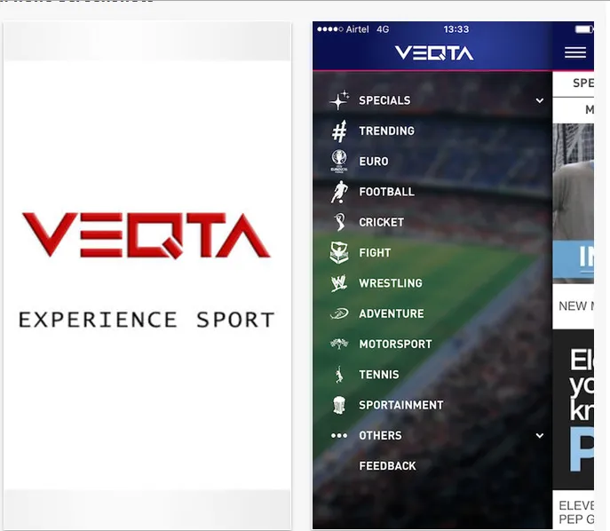 VEQTA app for sports fans