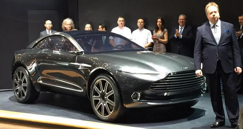Andy unveiling the Crossover, which will be launched soon. (Photo courtesy Aston Martin)