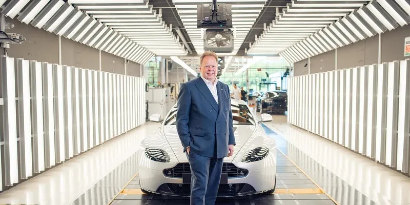 Andy Palmer at the assembly line (photo provided courtesy of Aston Martin team)