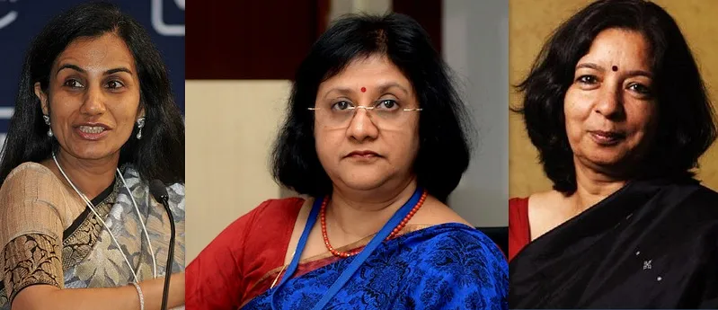 Chanda Kocchar (L), Arundhati Bhattacharya(M), 
