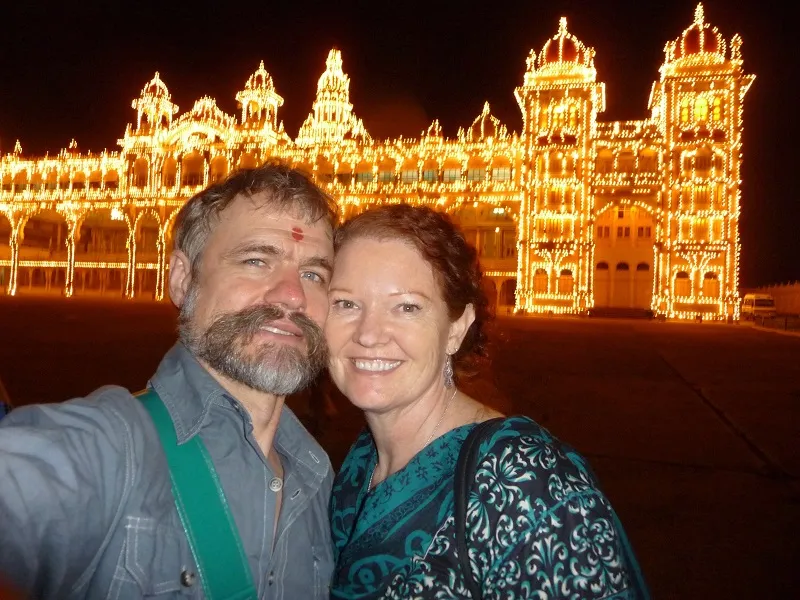 Catherine and Varis at Mysore Palace
