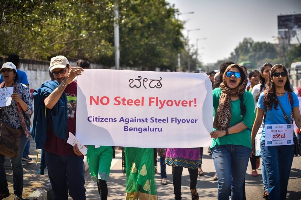Even after human chain steels show, Karnataka Government firm on building steal flyover