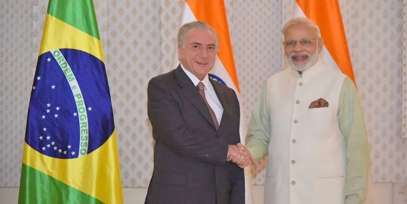 Brazilian President Michel Temer and Prime Minister Narendra Modi 