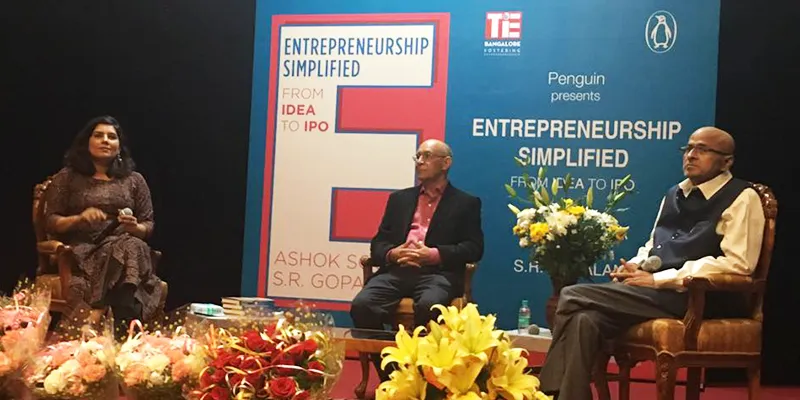 (From left to right) Shradha Sharma, Ashok Soota, and SR Gopalan