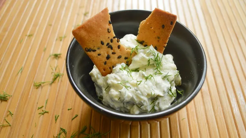 One of the products: Yogurt and herb dip