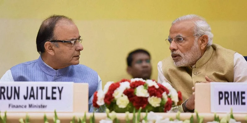 Prime Minister Narendra Modi with Finance Minister Arun Jaitley
