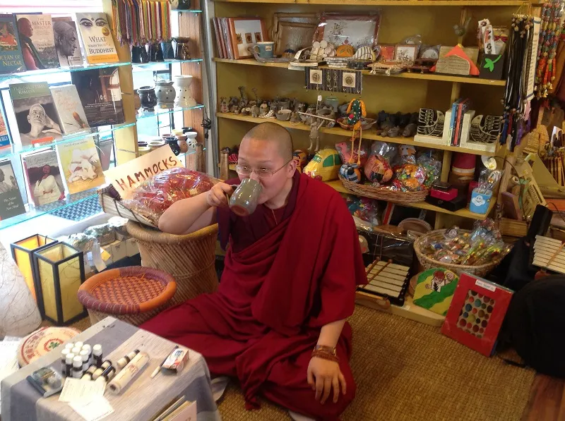 A monk at My Earth Store