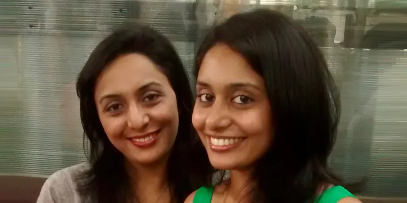 Prithika with her sister Shristi