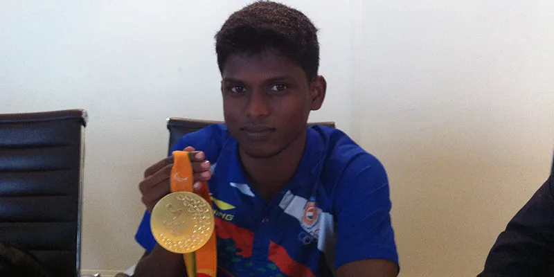 Mariyappan Thangavelu with his Paralympics Gold