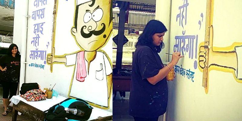 Who is Jaduman and why is this girl painting him at railways stations across India?