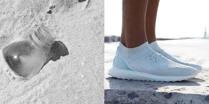 These branded shoes are made from plastic waste collected from the Indian Ocean