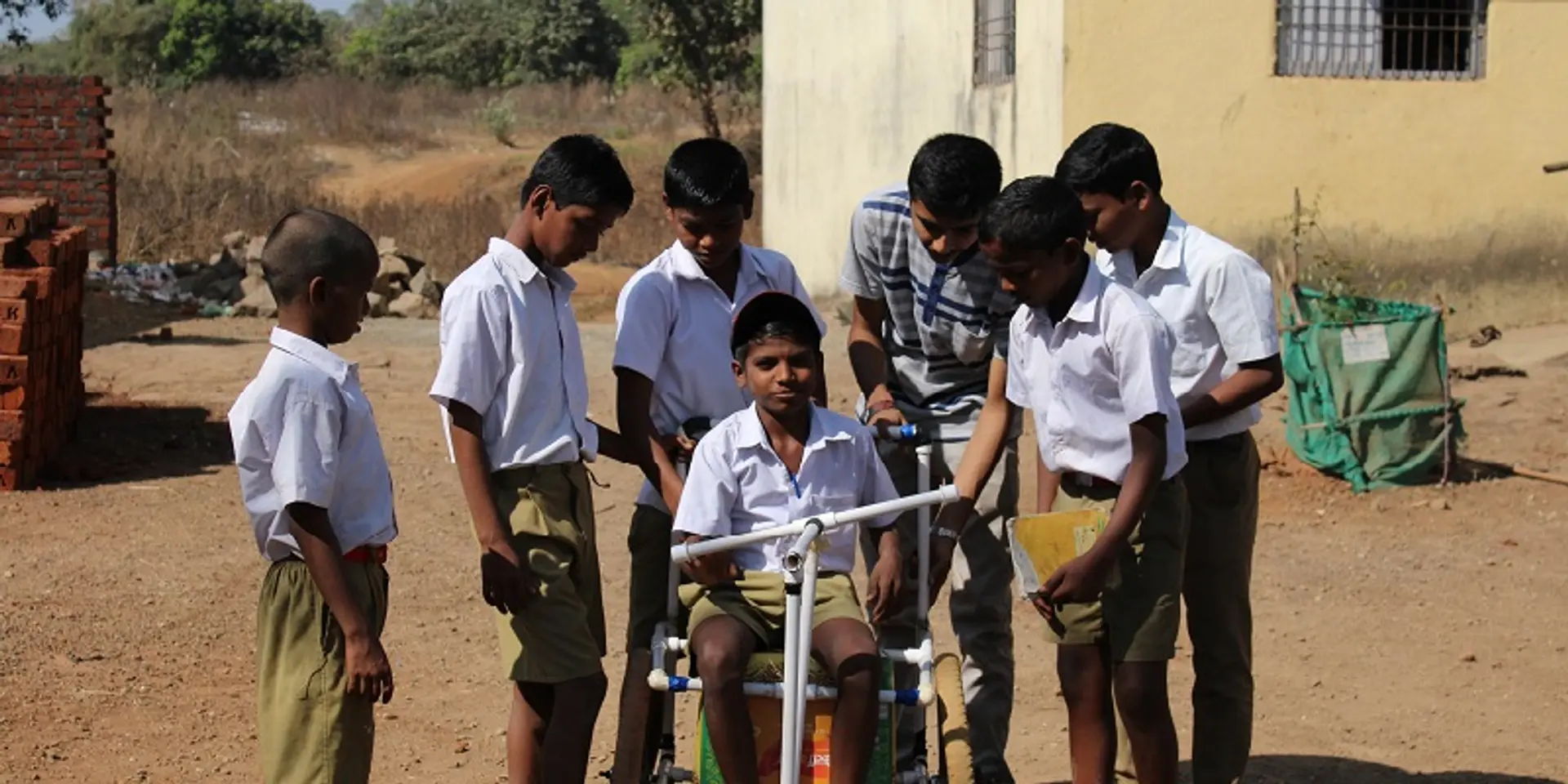 How these Class VII students made a low-cost wheelchair from old cycle tyres and PVC pipes