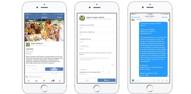 Facebook closes in on LinkedIn, now lets you apply for jobs
