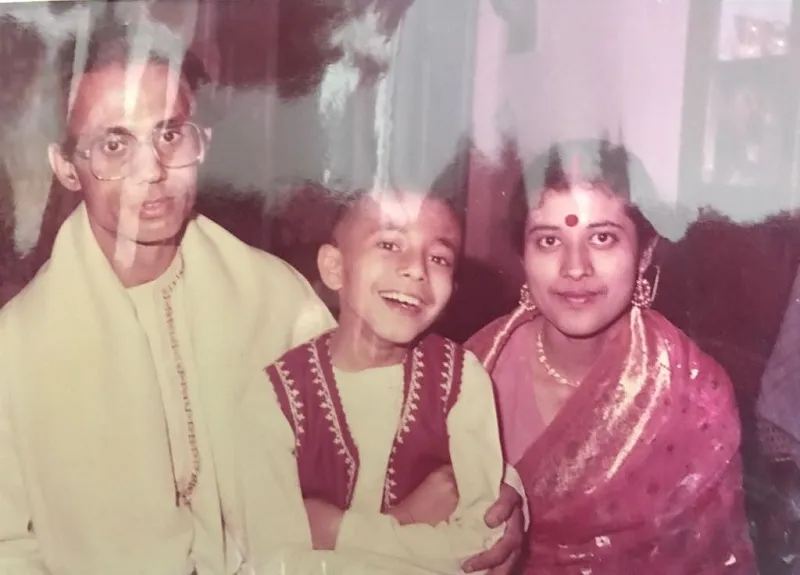 Sandipan with his parents