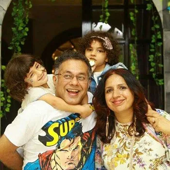 Sandipan with his wife and daughters