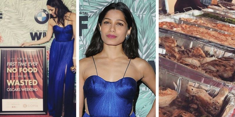 Frieda Pinto helped feed 800 hungry people with leftover food from the Oscars