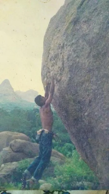 Krishnan during rock climbing
