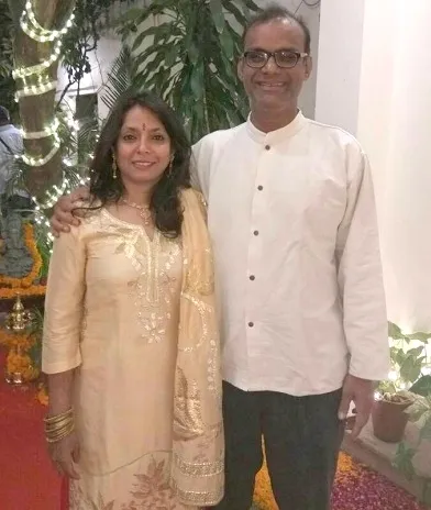 Krishnan with his wife Archana