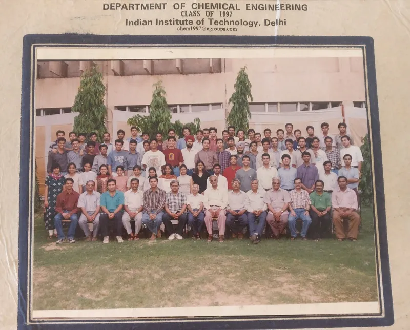 Ashish with his batchmates from Chemical Engineering at IIt Delhi