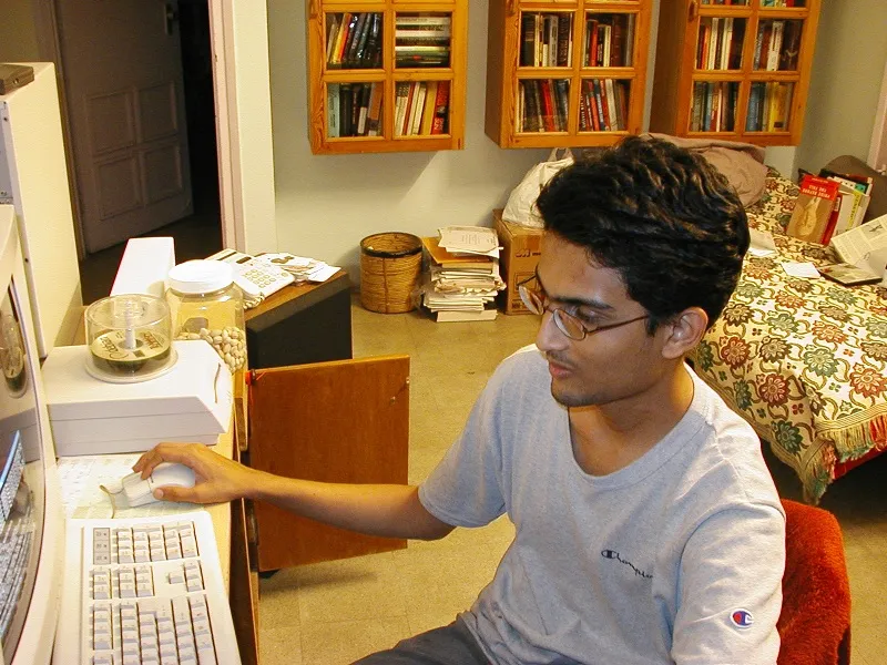 Viral on computer during his college days