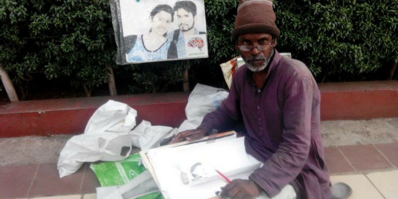 52-year-old homeless man sketches for a living, prefers life with dignity
