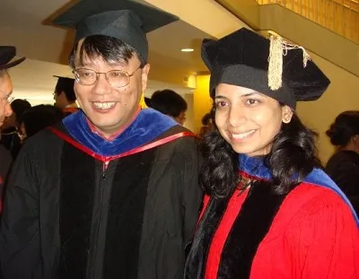 Anima at graduation with her PhD adviser Lang Tong