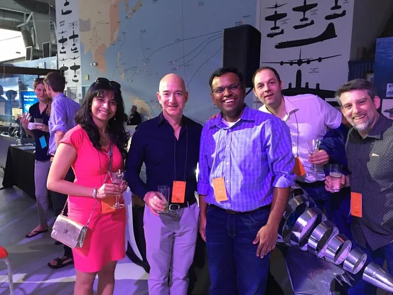 Anima with Jeff Bezos, Swami Sivasubramanian (VP, Amazon AI), Hassan Sawaf (Director, Amazon AI) and Ralf Herbrich (Director, Amazon Machine Learning) at the MARS event.