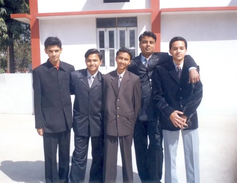 Abhinav with school friends