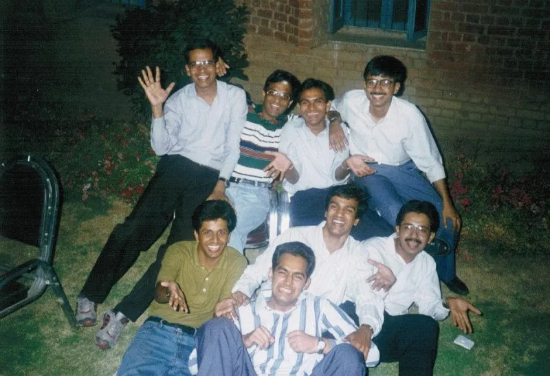 IIT-Days with hostel gang. Joydeep is on the top right corner
