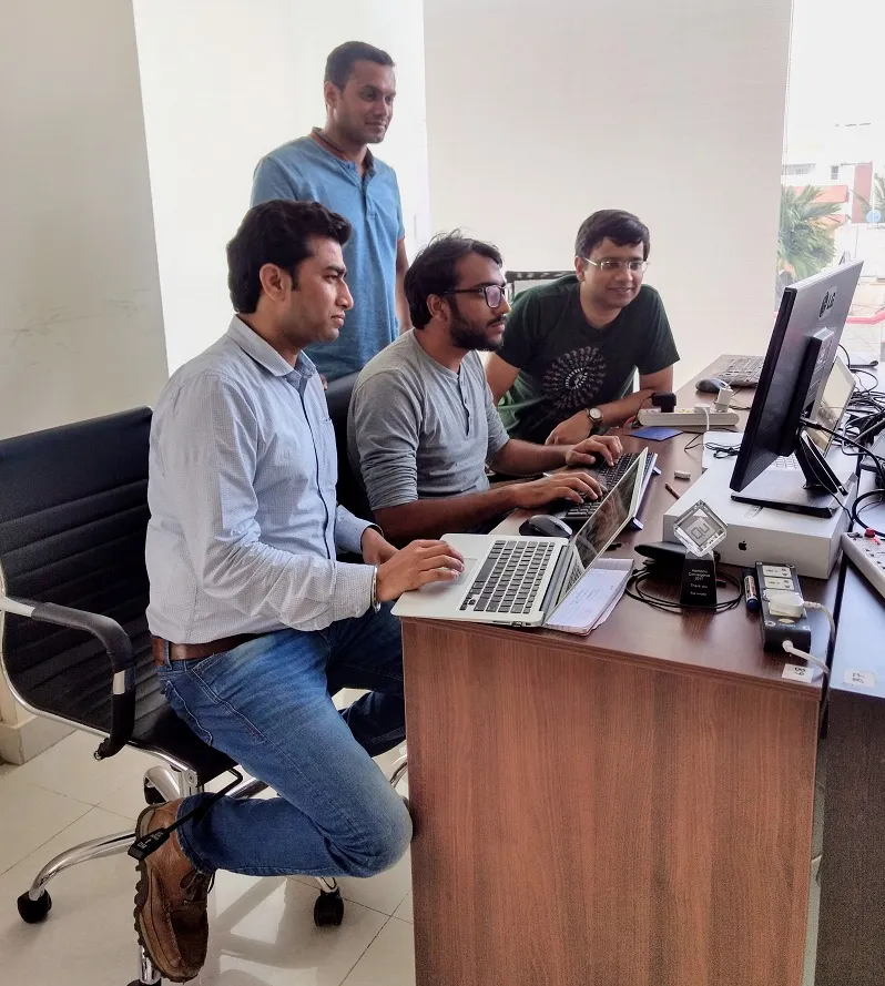 Joydeep with Qubole tech team at Bengaluru office