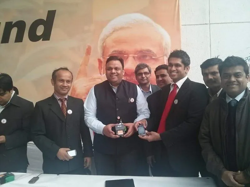 At the launch of mPOS for BJP party membership