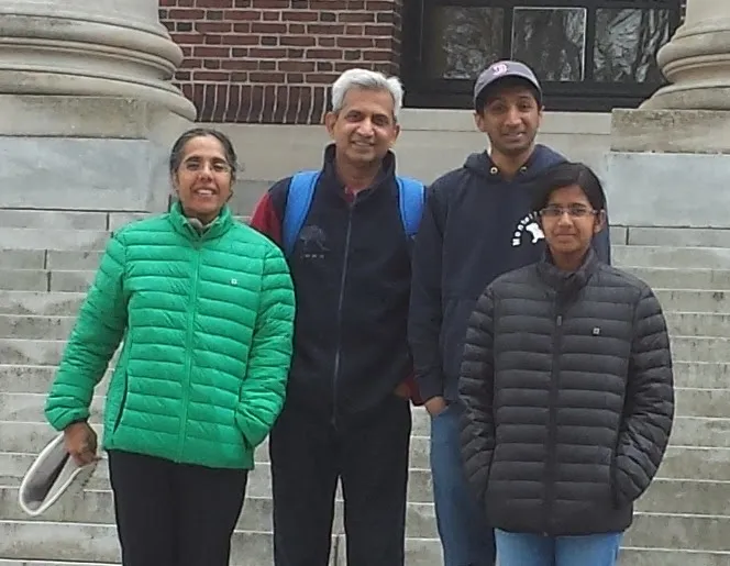 Vasan with his family in Boston