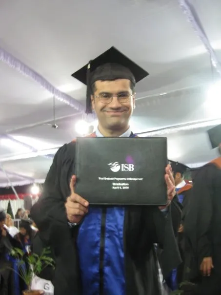 Ujval at ISB graduation