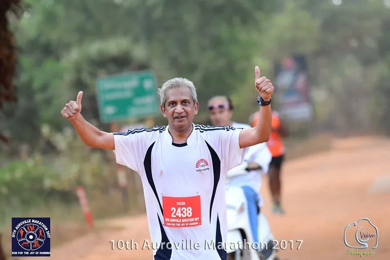 Vasan at a Marathon in Auroville