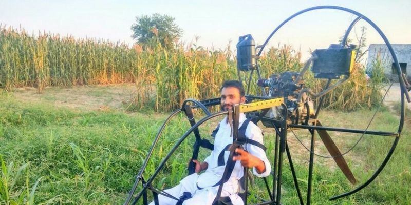 This farmer's son from Haryana has used a bike engine to build an aircraft
