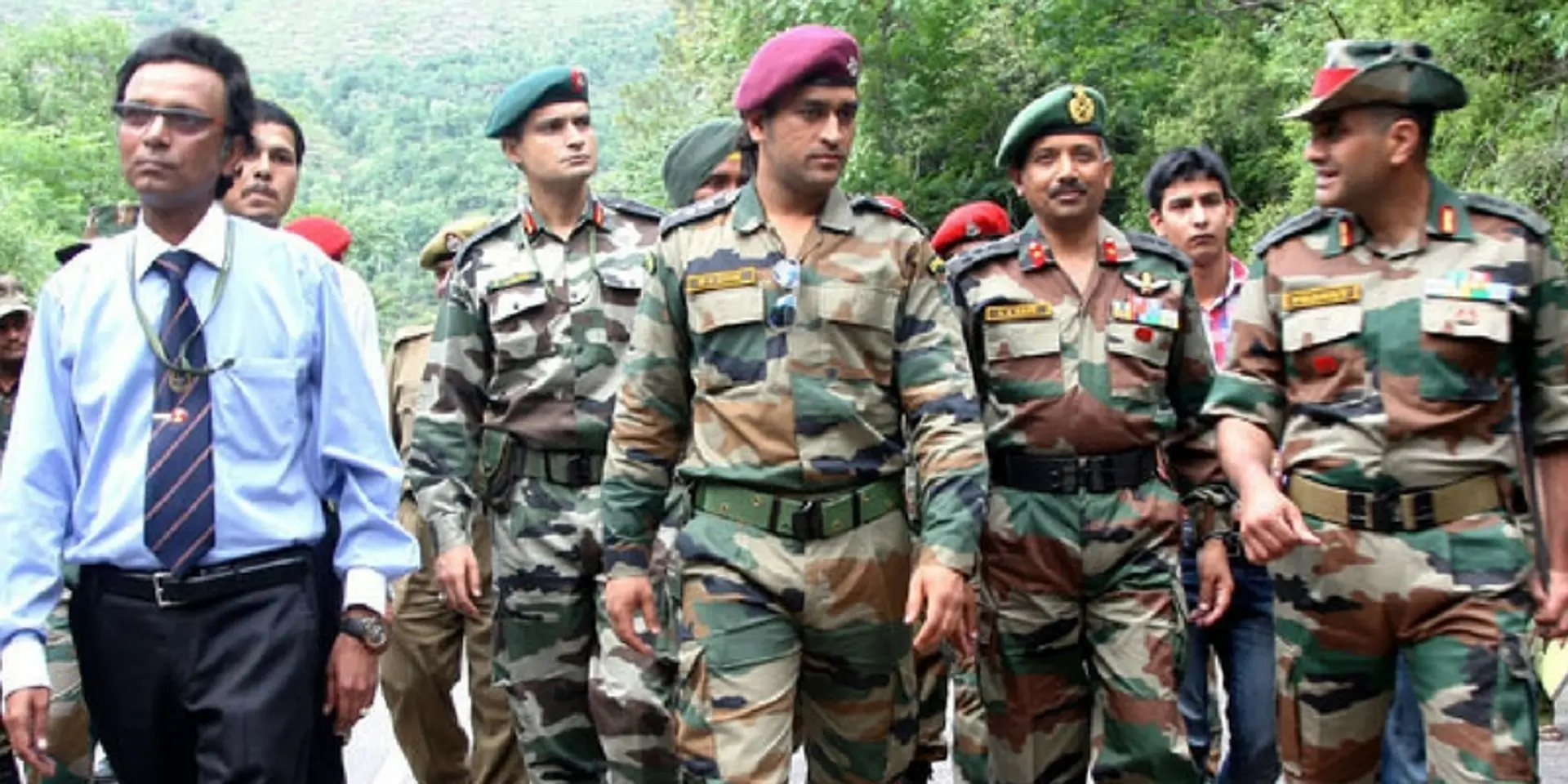 Lieutenant Colonel MS Dhoni mentors Kashmir's budding cricketers in Uri